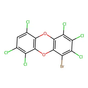 Dibenzo(b,e)(1,4)dioxin, 4-bromo-1,2,3,6,7,9-hexachloro- structure