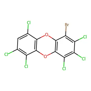 Dibenzo(b,e)(1,4)dioxin, 1-bromo-2,3,4,6,7,9-hexachloro- structure