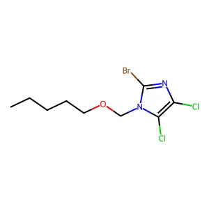 1H-Imidazole, 2-bromo-4,5-dichloro-1-((pentyloxy)methyl)- structure