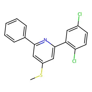 Pyridine, 2-(2,5-dichlorophenyl)-4-methylthio-6-phenyl- structure