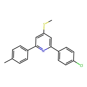 Pyridine, 2-(4-chlorophenyl)-6-(4-methylphenyl)-4-(methylthio)- structure
