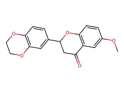 2-(2,3-Dihydrobenzo[b][1,4]dioxin-6-yl)-6-methoxychroman-4-one structure