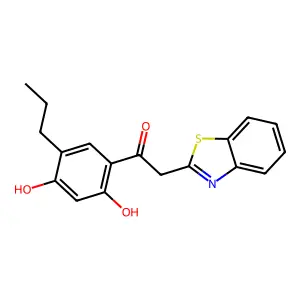 2-(Benzo[d]thiazol-2-yl)-1-(2,4-dihydroxy-5-propylphenyl)ethanone structure