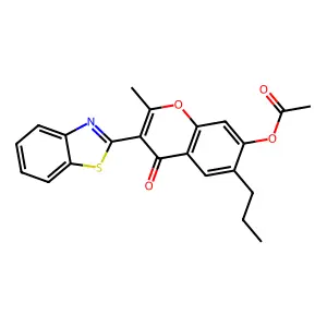 3-(1,3-benzothiazol-2-yl)-2-methyl-4-oxo-6-propyl-4H-chromen-7-yl acetate structure