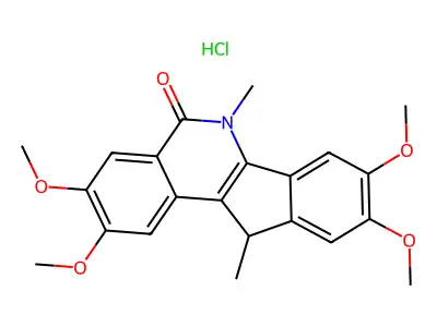 5H-Indeno(1,2-c)isoquinolin-5-one, 6,11-dihydro-6,11-dimethyl-2,3,8,9-tetramethoxy-, hydrochloride, (+-)- structure