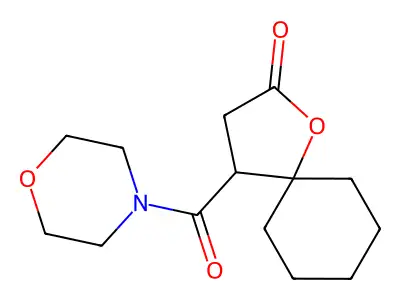 Morpholine, 4-((2-oxo-1-oxaspiro(4.5)dec-4-yl)carbonyl)- structure