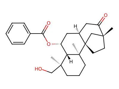 6-Benzoyl-12-methyl-13-oxo-9(12)-9(12)-dihomo-18-podocarpanol structure