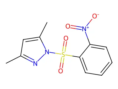 3,5-Dimethyl-1-(2-nitrophenyl)sulfonylpyrazole structure