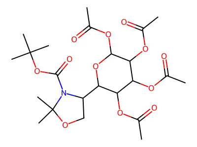 Tert-butyl 2,2-dimethyl-4-(3,4,5,6-tetraacetyloxyoxan-2-yl)-1,3-oxazolidine-3-carboxylate structure