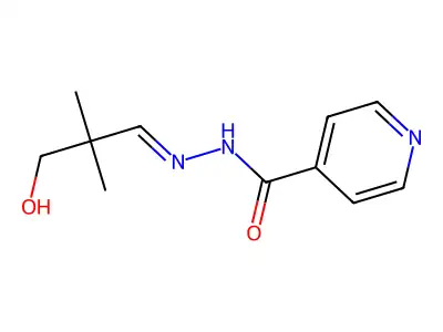 N'-(3-hydroxy-2,2-dimethylpropylidene)pyridine-4-carbohydrazide structure