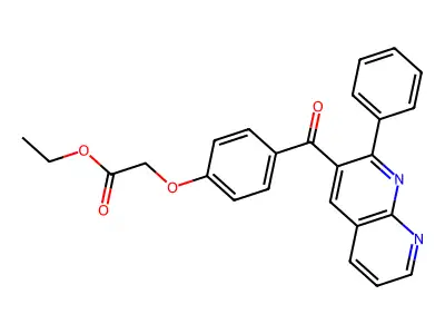 Acetic acid, (4-((2-phenyl-1,8-naphthyridin-3-yl)carbonyl)phenoxy)-, ethyl ester structure