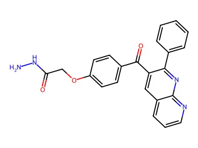Acetic acid, (4-((2-phenyl-1,8-naphthyridin-3-yl)carbonyl)phenoxy)-, hydrazide structure