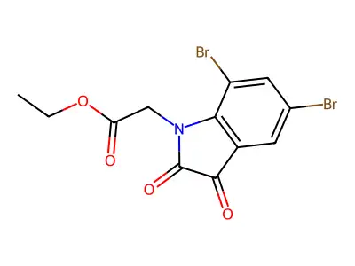 5,7-dibromo-1-(ethoxycarbonylmethyl)-1H-indole-2,3-dione structure