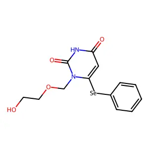 1-((2-Hydroxyethoxy)methyl)-6-(phenylselenenyl)uracil structure
