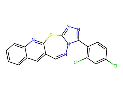 1,2,4-Triazolo(3',4':2,3)(1,3,4)thiadiazepino(7,6-b)quinoline, 3-(2,4-dichlorophenyl)- structure