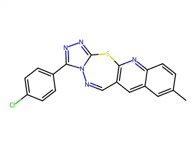 1,2,4-Triazolo(3',4':2,3)(1,3,4)thiadiazepino(7,6-b)quinoline, 3-(4-chlorophenyl)-9-methyl- structure