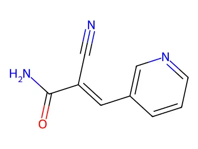 (E)-2-cyano-3-pyridin-3-ylprop-2-enamide structure