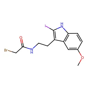 N-bromoacetyl-2-iodo-5-methoxytryptamine structure