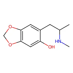 6-Hydroxy-N-methyl-3,4-methylenedioxyamphetamine structure