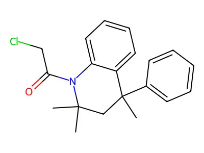 2-chloro-1-(2,2,4-trimethyl-4-phenyl-3,4-dihydroquinolin-1(2H)-yl)ethanone structure
