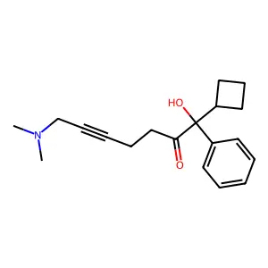 1-Cyclobutyl-7-(dimethylamino)-1-hydroxy-1-phenylhept-5-yn-2-one structure
