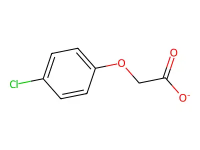 Acetic acid, 2-(4-chlorophenoxy)-, ion(1-) structure