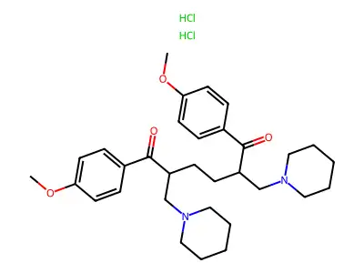 1,6-Bis(4-methoxyphenyl)-2,5-bis(1-piperidinylmethyl)-1,6-hexanedione dihydrochloride structure