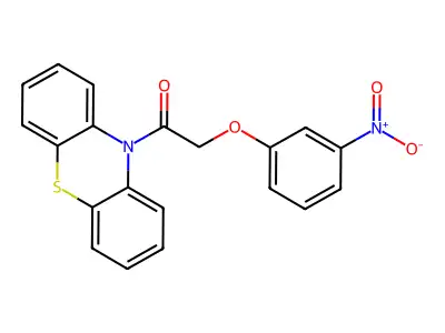 10H-Phenothiazine, 10-((3-nitrophenoxy)acetyl)- structure