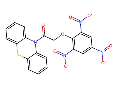 10H-Phenothiazine, 10-((2,4,6-trinitrophenoxy)acetyl)- structure