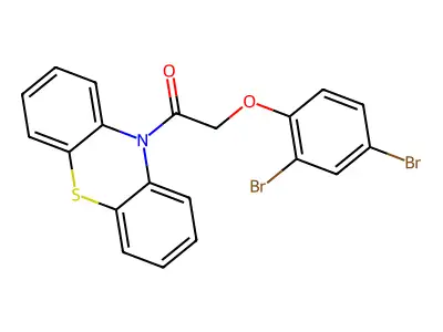 10H-Phenothiazine, 10-((2,4-dibromophenoxy)acetyl)- structure