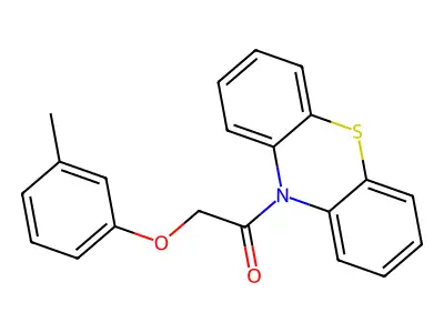 10H-Phenothiazine, 10-((3-methylphenoxy)acetyl)- structure