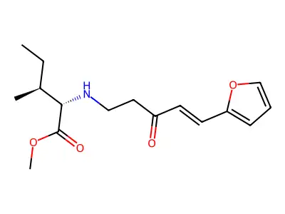 methyl (2S,3S)-2-[[5-(furan-2-yl)-3-oxopent-4-enyl]amino]-3-methylpentanoate structure