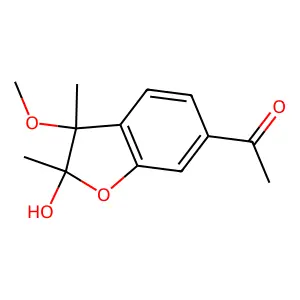 1-(2-Hydroxy-3-methoxy-2,3-dimethylbenzofuran-6-yl)ethanone structure