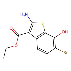 Ethyl 2-amino-6-bromo-7-hydroxy-1-benzothiophene-3-carboxylate structure