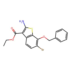 Ethyl 2-amino-7-(benzyloxy)-6-bromo-1-benzothiophene-3-carboxylate structure