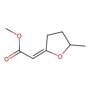 Acetic acid, (dihydro-5-methyl-2(3H)-furanylidene)-, methyl ester structure