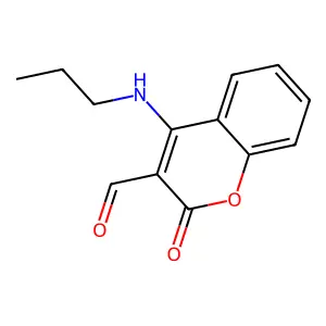 2H-1-Benzopyran-3-carboxaldehyde, 2-oxo-4-(propylamino)- structure