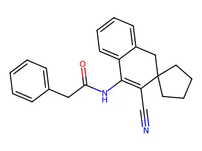 N-(2-cyanospiro[4H-naphthalene-3,1'-cyclopentane]-1-yl)-2-phenylacetamide structure