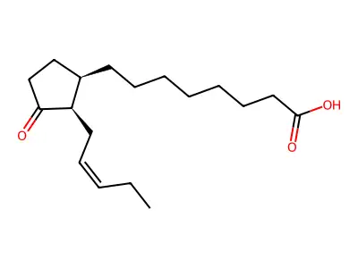 3-Oxo-2-(2-pentenyl)-cyclopentane-1-octanoic acid structure