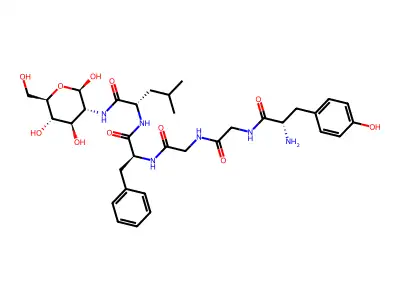 2-Deoxy-2-(tyrosylglycylglycylphenylalanylleucylamino)-D-glucopyranose structure