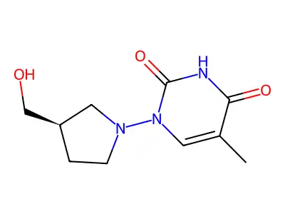 1-(5-Hydroxymethyl-pyrrolidin)-thymine structure
