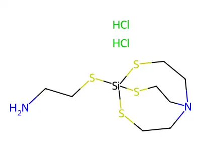 Ethanamine, 2-(2,8,9-trithia-5-aza-1-silabicyclo(3.3.3)undec-1-ylthio)-, dihydrochloride structure