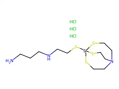 1,3-Propanediamine, N-(2-(2,8,9-trithia-5-aza-1-silabicyclo(3.3.3)undec-1-ylthio)ethyl)-, trihydrochloride structure