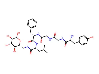 6-Deoxy-6-(tyrosylglycylglycylphenylalanylleucylamino)-D-glucopyranose structure