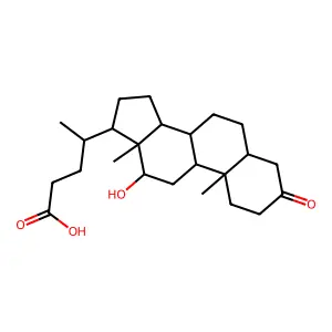 12β-羟基-3-氧代-5β-胆烷-24-酸 structure