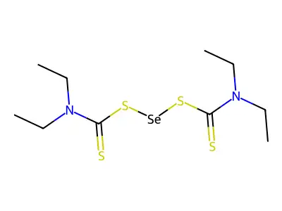 N,N,6-triethyl-5-thioxo-2,4-dithia-3-selena-6-azaoctanethioamide structure