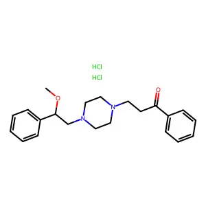 Propiophenone, 3-(4-(beta-methoxyphenethyl)-1-piperazinyl)-, dihydrochloride structure