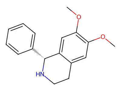 (1R)-1,2,3,4-Tetrahydro-6,7-dimethoxy-1-phenylisoquinoline structure
