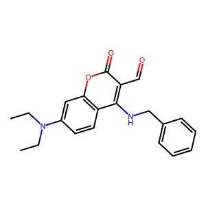 4-(benzylamino)-7-(diethylamino)-2-oxo-2H-chromene-3-carbaldehyde structure