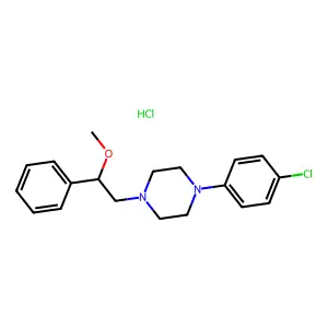 Piperazine, 1-(p-chlorophenyl)-4-(beta-methoxyphenethyl)-, monohydrochloride structure